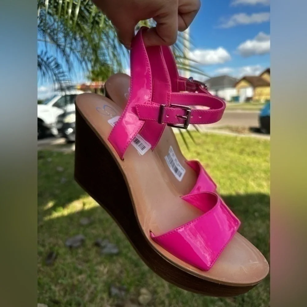 Jessica Simpson Miercen Neon pink wedge sandal